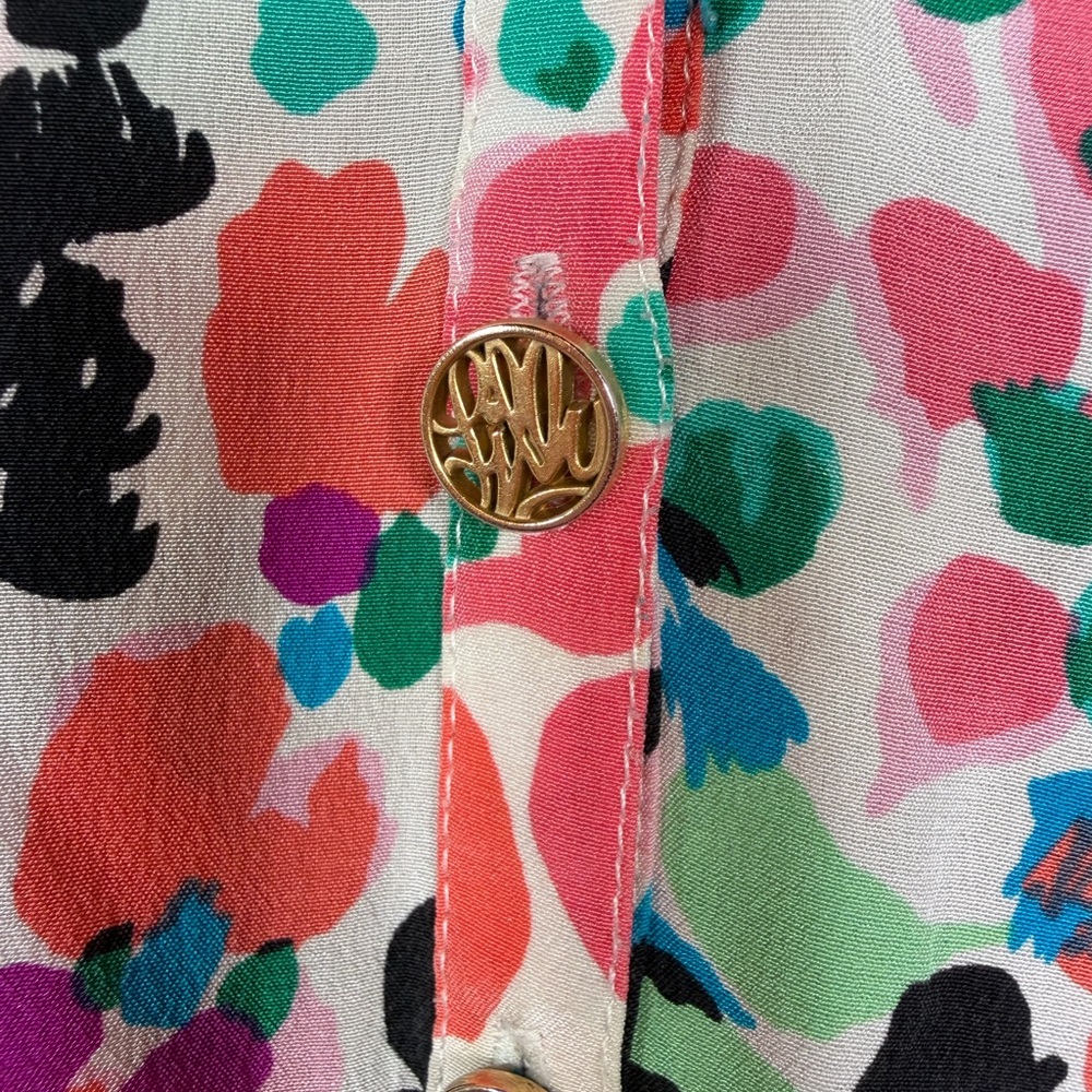 Lilly Pulitzer Pink and Blue Abstract Blouse - Picture 3 of 8